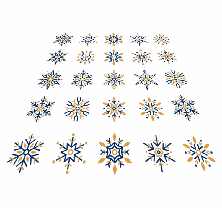 Tapis vinyle noël 25 flocons de neige uniques - TenStickers