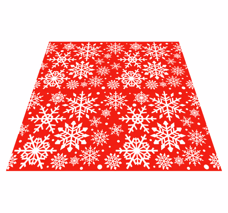 Tapis vinyle noël flocons rouges sur mobilier - TenStickers