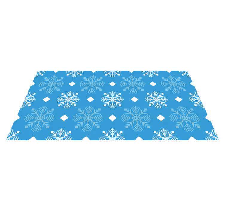 Tapis vinyle noël flocons de neige bleus - TenStickers