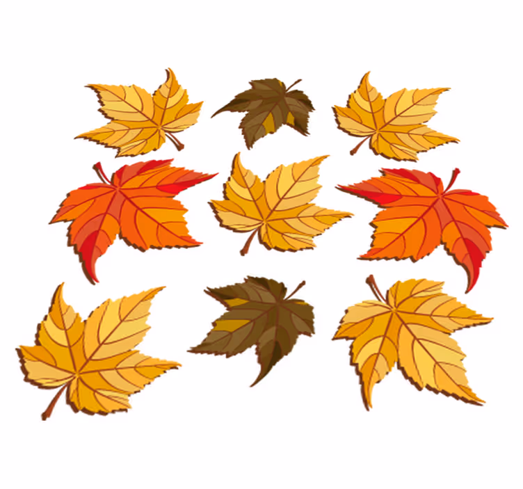 Tapis vinyle fleurs et plantes feuilles d'automne - TenStickers