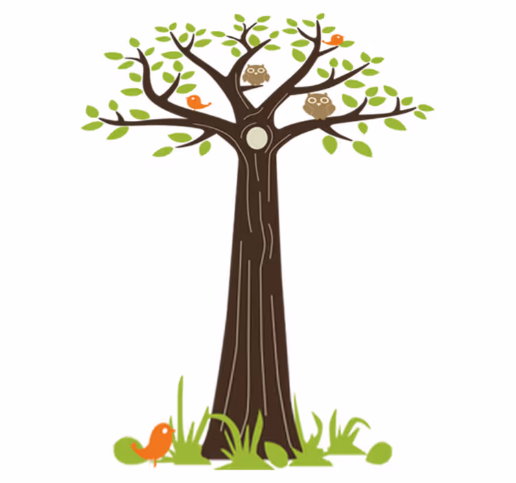 Tapis vinyle fleurs et plantes hiboux et arbres - TenStickers