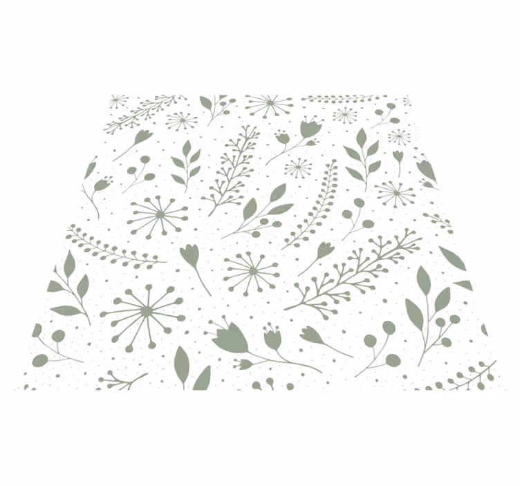 Tapis vinyle fleurs et plantes feuillage floral doux - TenStickers