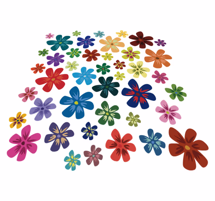 Tapis vinyle fleurs et plantes couleurs vives - TenStickers