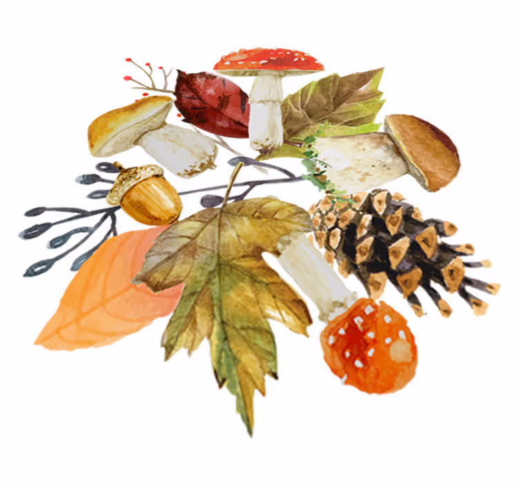 Tapis vinyle fleurs et plantes éléments d'automne - TenStickers