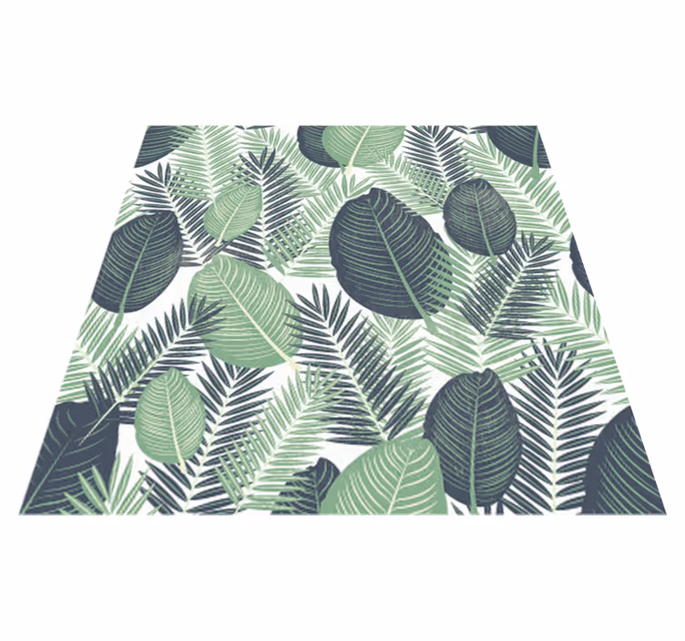Tapis vinyle fleurs et plantes grandes vertes - TenStickers