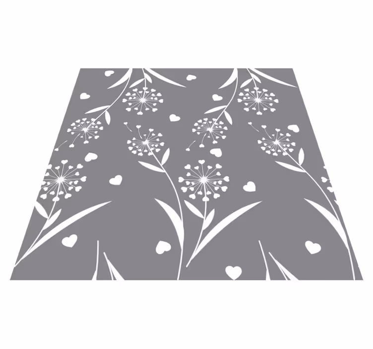 Tapis vinyle fleurs et plantes pissenlits blancs - TenStickers