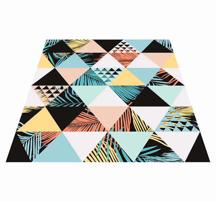 Tapis vinyle fleurs et plantes triangles tropicaux - TenStickers