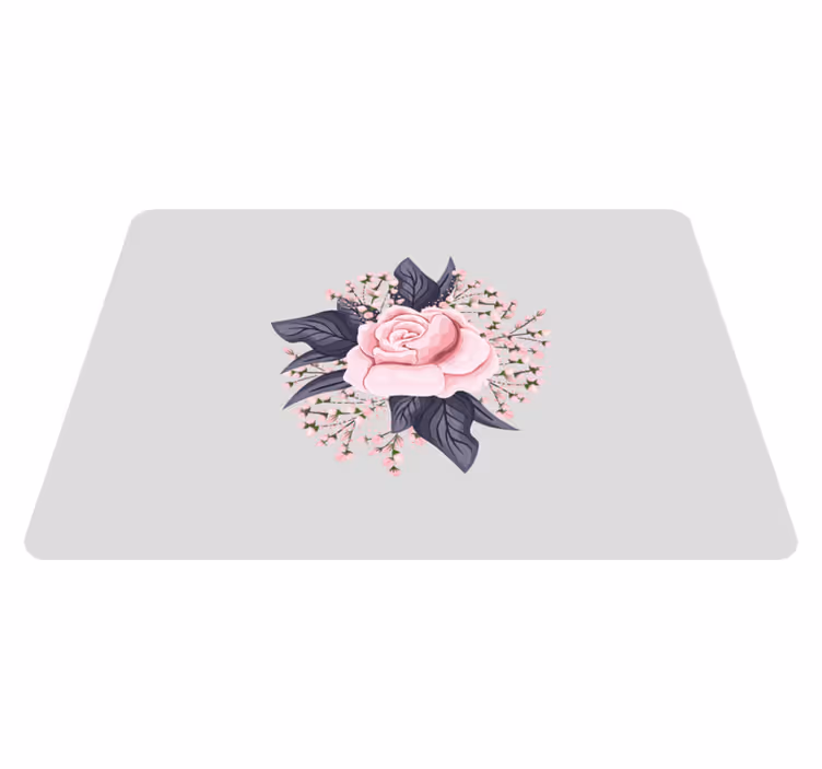 Tapis vinyle fleurs et plantes design floral incroyable rose - TenStickers