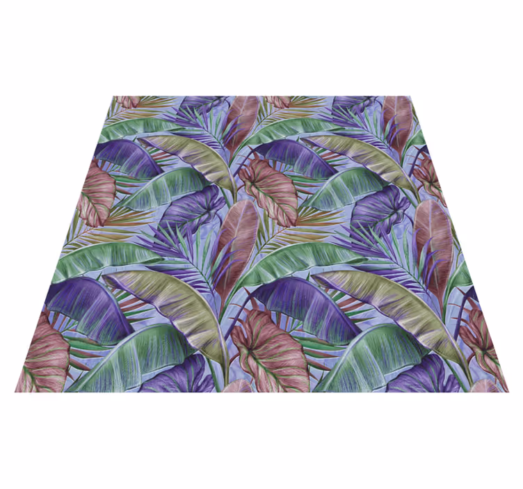Tapis vinyle fleurs et plantes design feuilles violettes - TenStickers