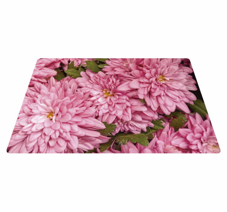 Tapis vinyle fleurs et plantes printemps rose - TenStickers