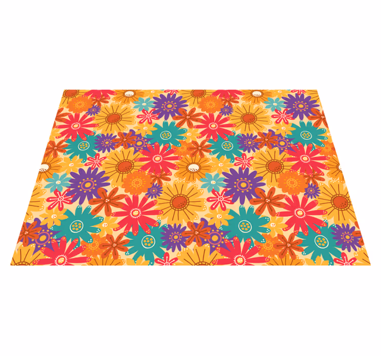 Tapis vinyle fleurs et plantes un lot de fleurs - TenStickers