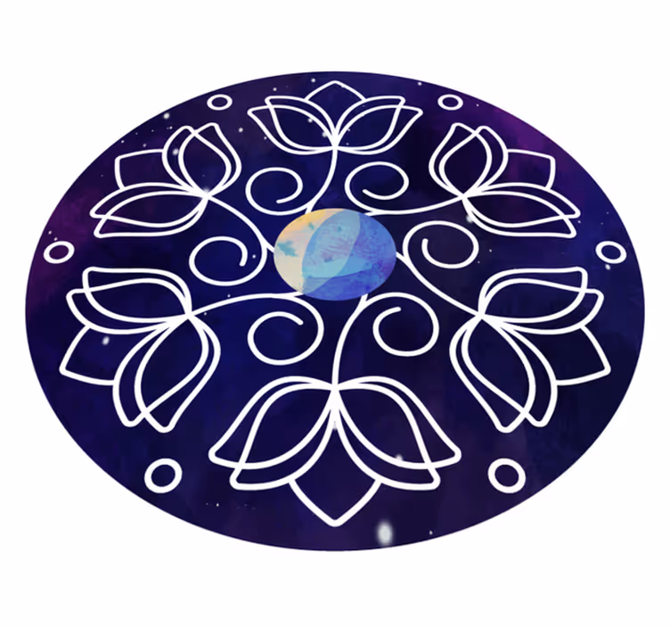 Tapis vinyle fleurs et plantes motif lotus - TenStickers