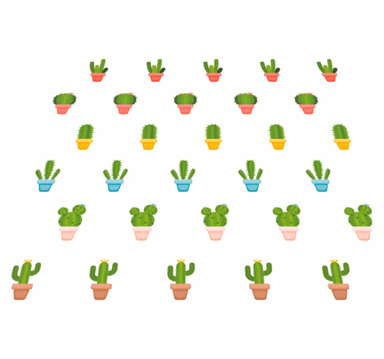 Tapis vinyle fleurs et plantes motif cactus - TenStickers