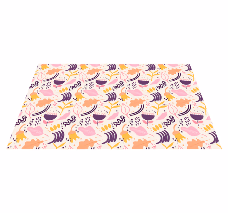 Tapis vinyle fleurs et plantes inspiration florale vive - TenStickers