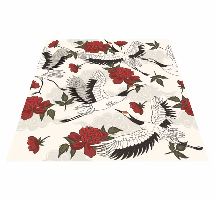 Tapis vinyle fleurs et plantes tons terre apaisants - TenStickers