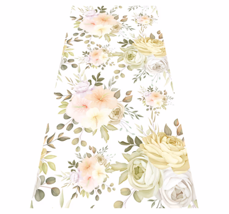 Tapis vinyle fleurs et plantes motif floral élégant - TenStickers