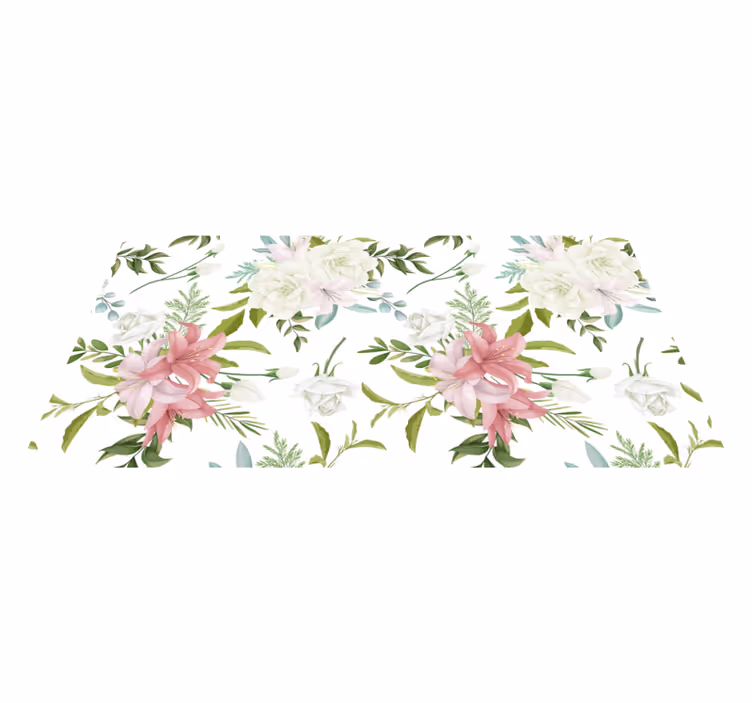 Tapis vinyle fleurs et plantes jardin minimaliste réaliste - TenStickers
