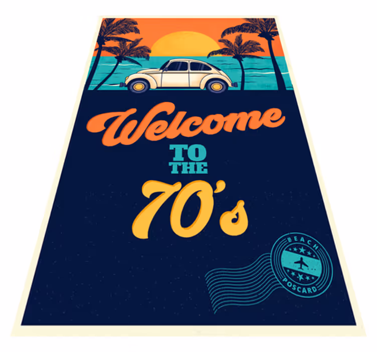 Tapis vinyle vintage bienvenue dans les années 70 - TenStickers