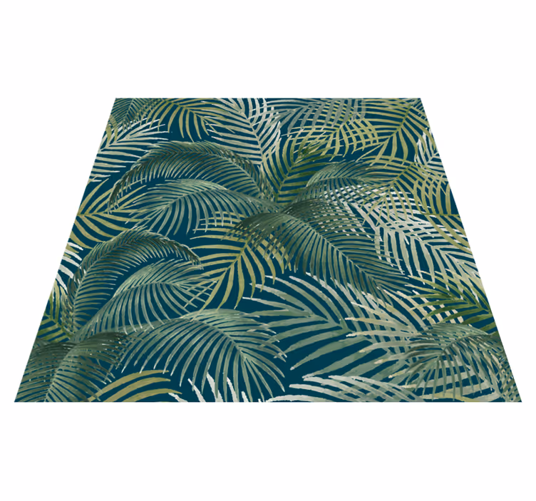 Tapis vinyle fleurs et plantes motif feuilles tropicales - TenStickers