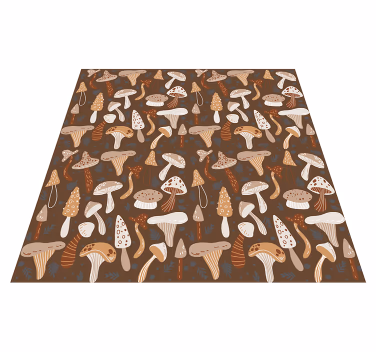 Tapis vinyle fleurs et plantes champignons forestiers - TenStickers