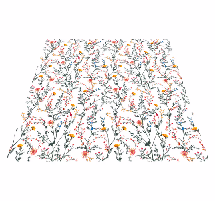 Tapis vinyle fleurs et plantes jardin minimaliste - TenStickers