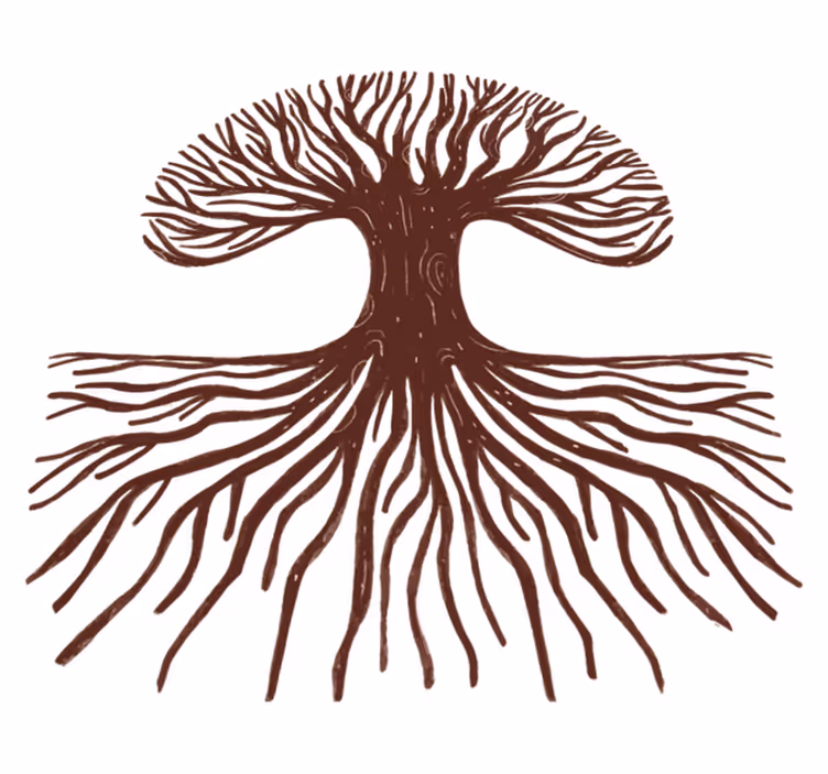 Tapis vinyle fleurs et plantes arbre de vie racines longues - TenStickers
