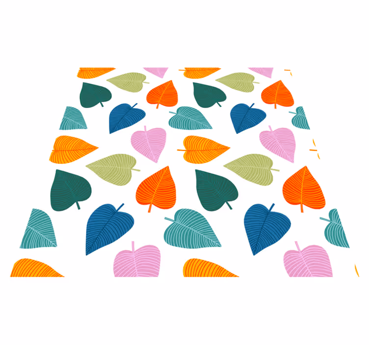 Tapis vinyle fleurs et plantes feuilles colorées originales - TenStickers