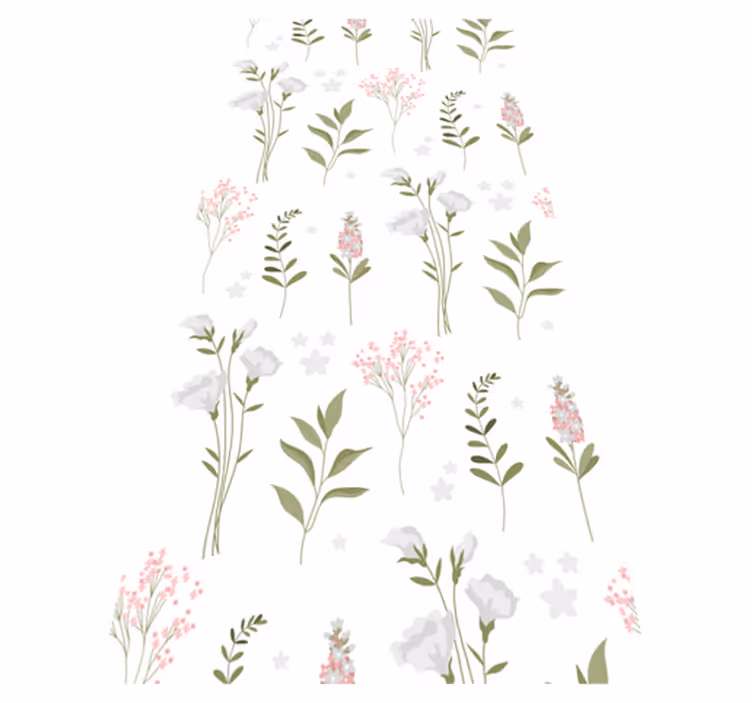 Tapis vinyle fleurs et plantes motif de fleurs minimaliste - TenStickers