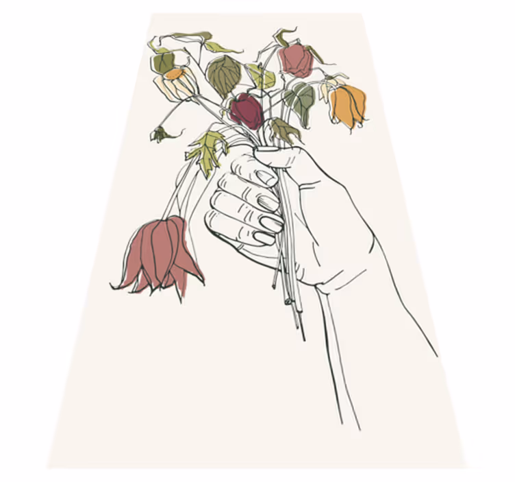 Tapis vinyle fleurs et plantes sentiment fané - TenStickers