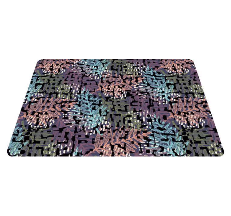Tapis vinyle salle a manger fleurs colorées éclatantes - TenStickers