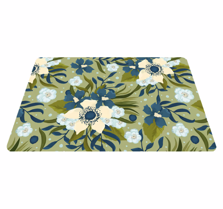Tapis vinyle fleurs et plantes style estival coloré - TenStickers
