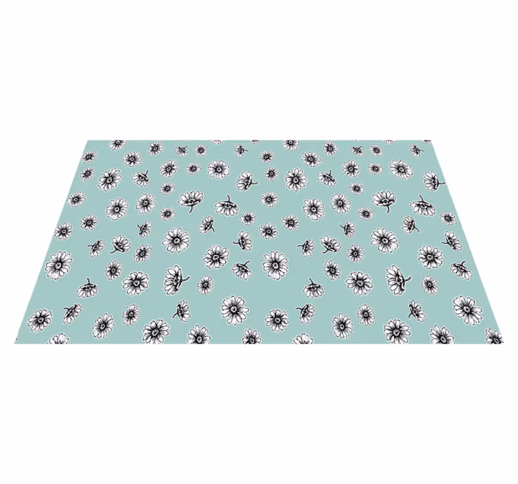 Tapis vinyle fleurs et plantes motif chamomille blanche - TenStickers