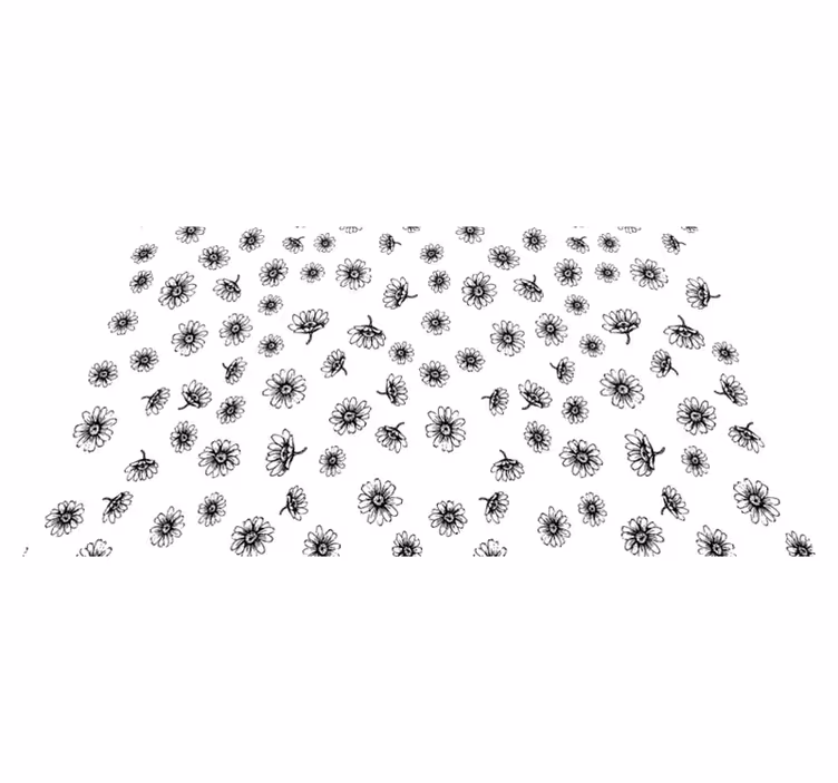 Tapis vinyle fleurs et plantes contour de marguerites - TenStickers