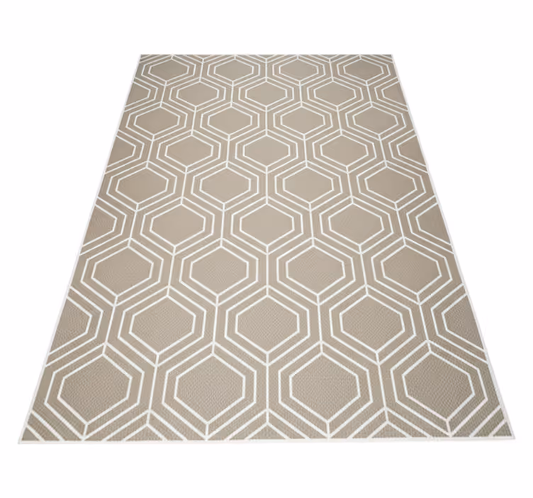 Tapis vinyle géométrique motif tissé alvéolaire - TenStickers