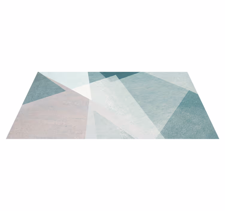 Tapis vinyle géométrique superpositions pastel sarcelle - TenStickers