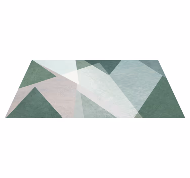 Tapis vinyle géométrique vert sauge - TenStickers