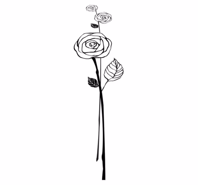 Tapis vinyle cuisine roses noires et blanches - TenStickers