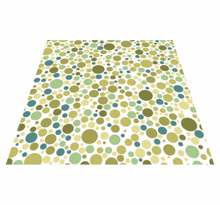 Tapis vinyle salle a manger pois verts - TenStickers