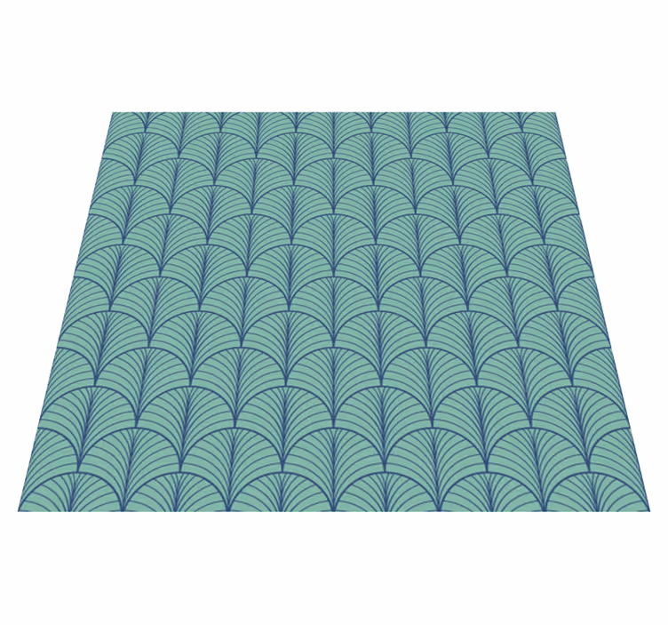 Tapis vinyle salle a manger vert bleu - TenStickers