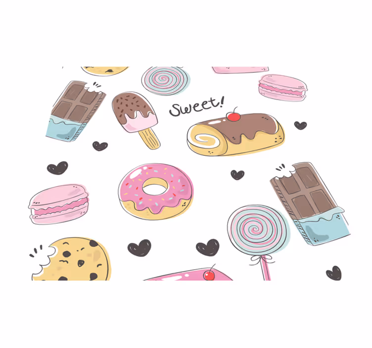 Tapis vinyle cuisine délices des desserts - TenStickers