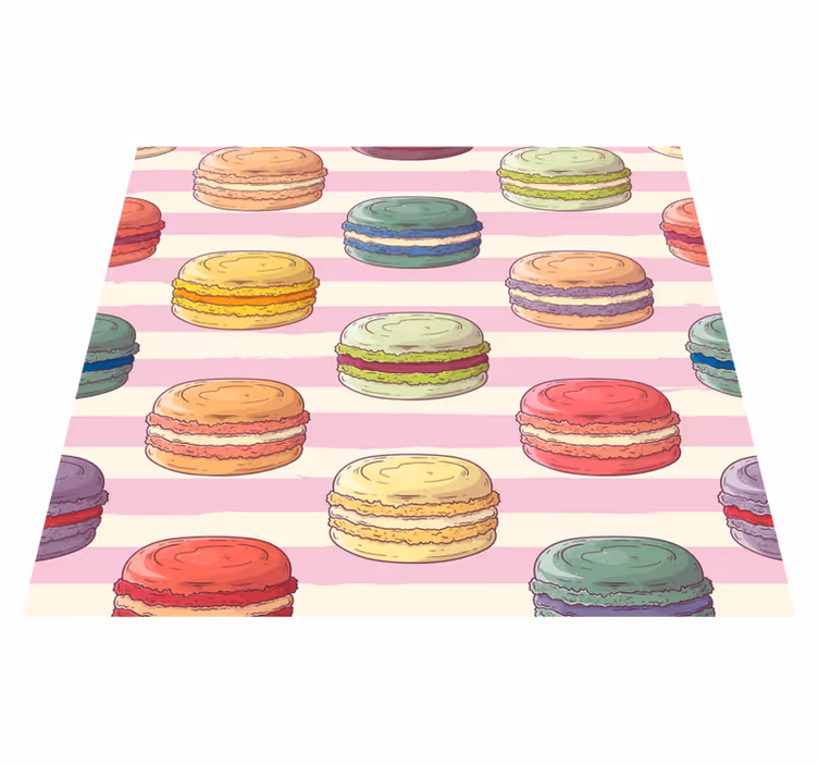 Tapis vinyle cuisine macarons rétro - TenStickers