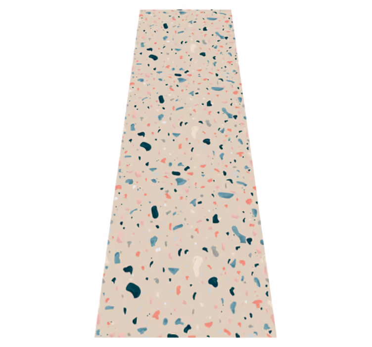 Tapis vinyle cuisine motif terrazzo peint à la main - TenStickers