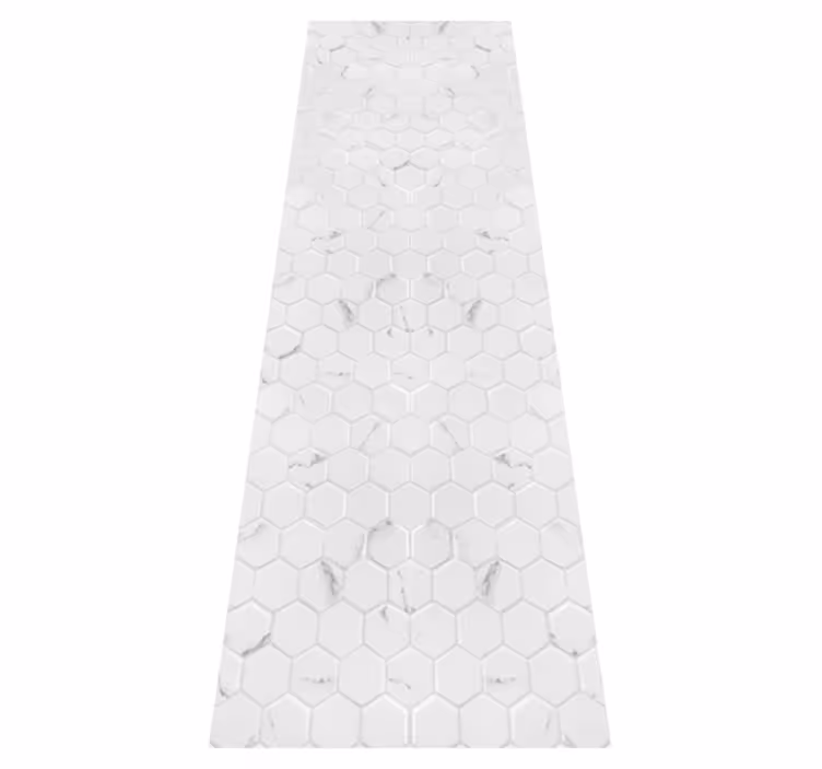 Tapis vinyle cuisine carrelage hexagonal gris élégant - TenStickers