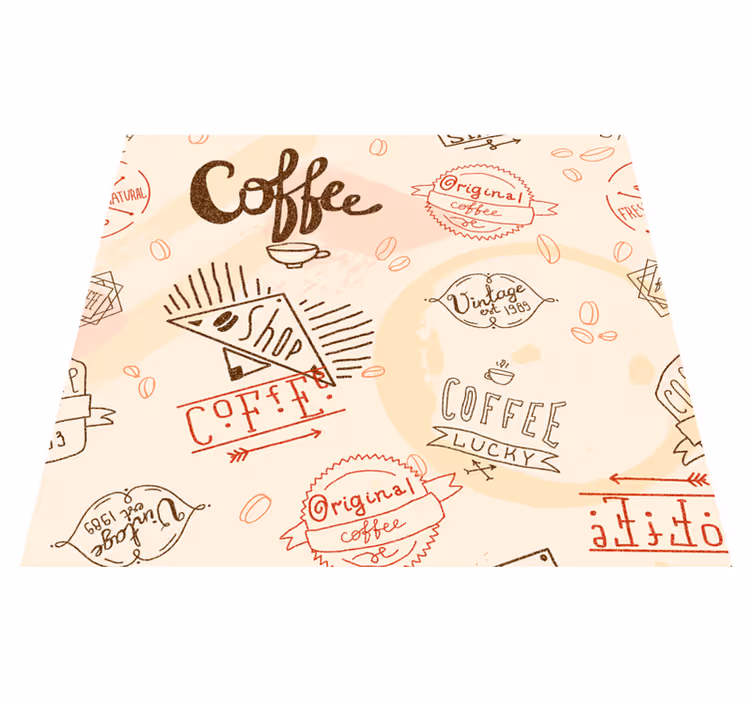 Tapis vinyle cuisine icônes de café - TenStickers