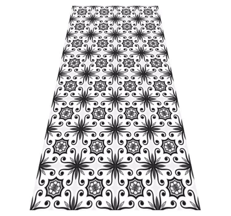 Tapis vinyle cuisine carreaux noirs vintage - TenStickers