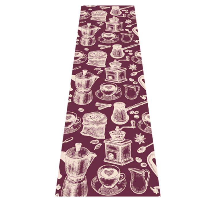 Tapis vinyle cuisine motif café - TenStickers