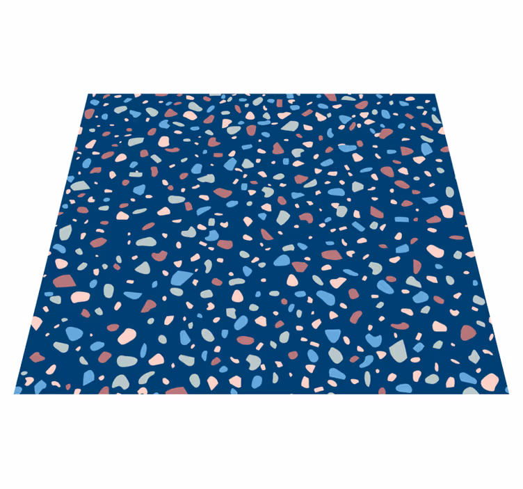 Tapis vinyle cuisine bleu foncé terrazzo - TenStickers