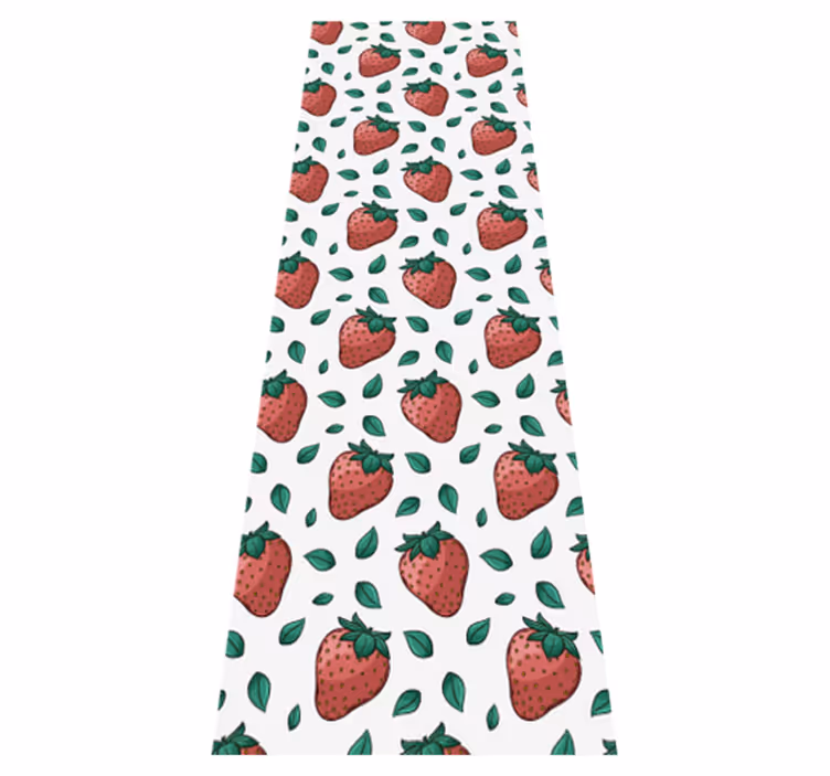 Tapis vinyle cuisine fraises juteuses feuilles vertes - TenStickers