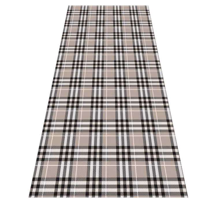 Tapis vinyle cuisine motif tartan écossais gris - TenStickers