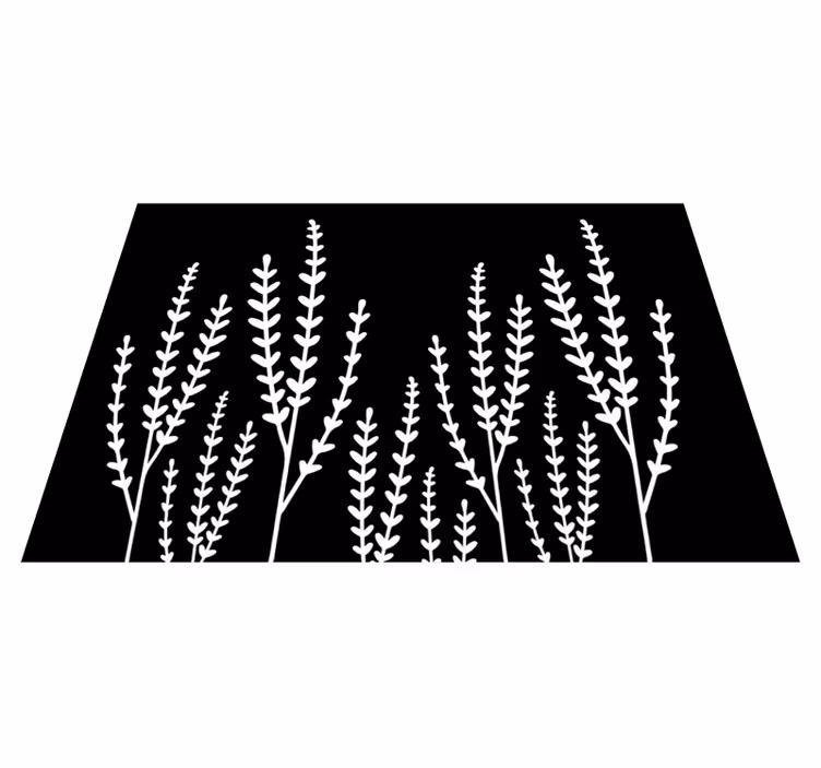 Tapis vinyle salle de bain pointes noires et blanches - TenStickers
